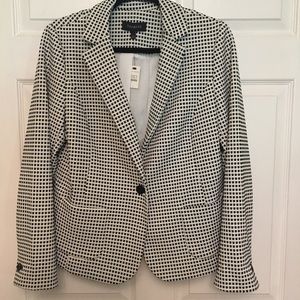 Talbots Black and white checkered jacket